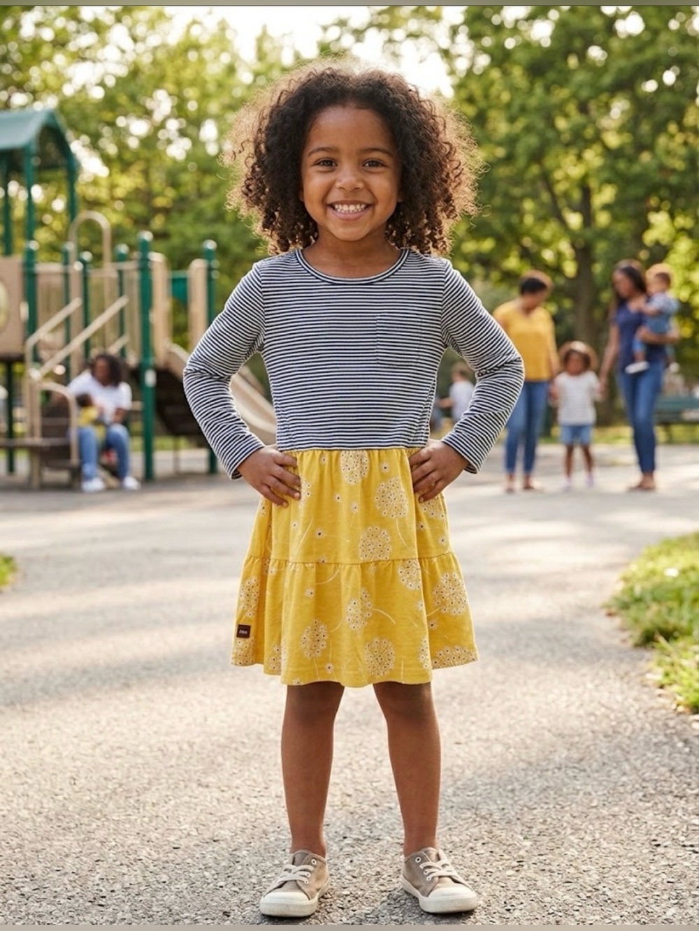 Tea Collection Yellow/Stripe Dress